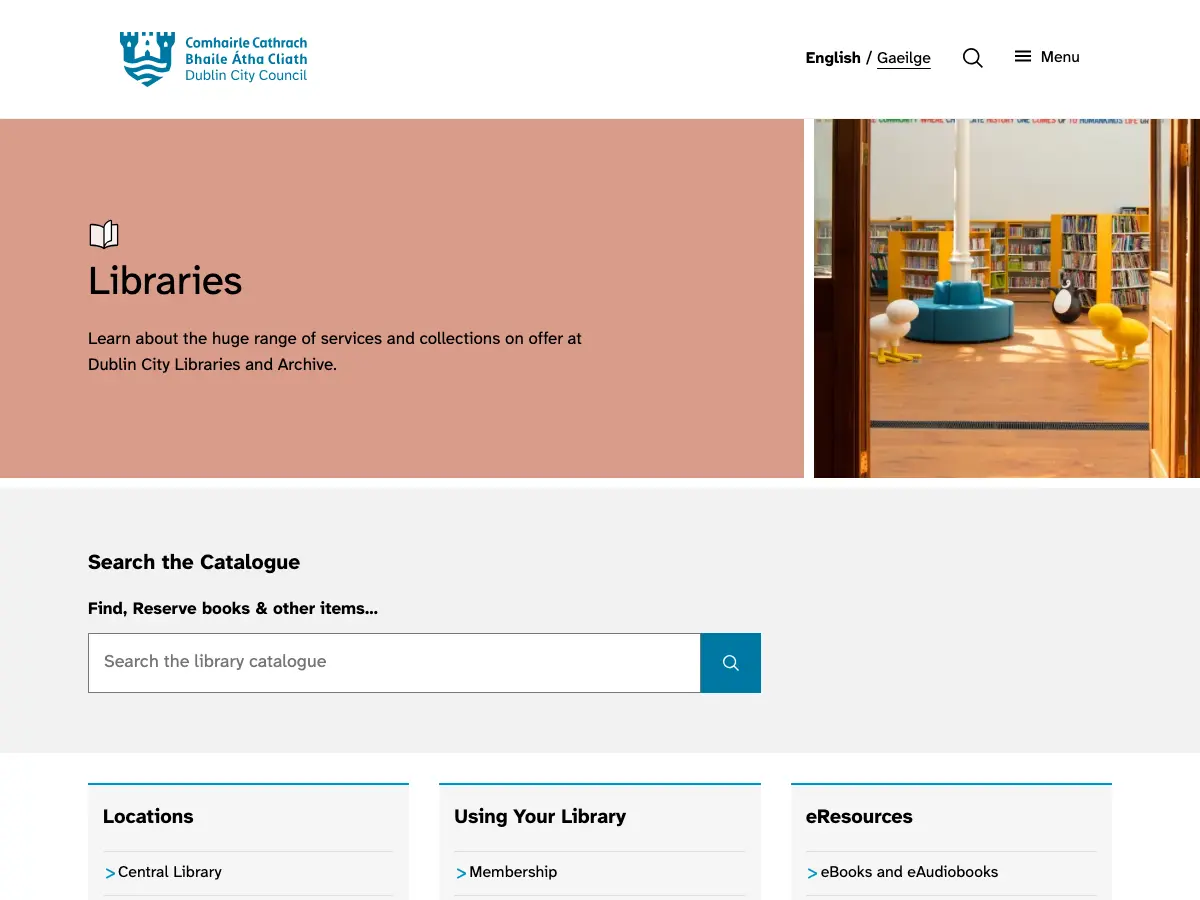 Dublin City Library and Archive's website