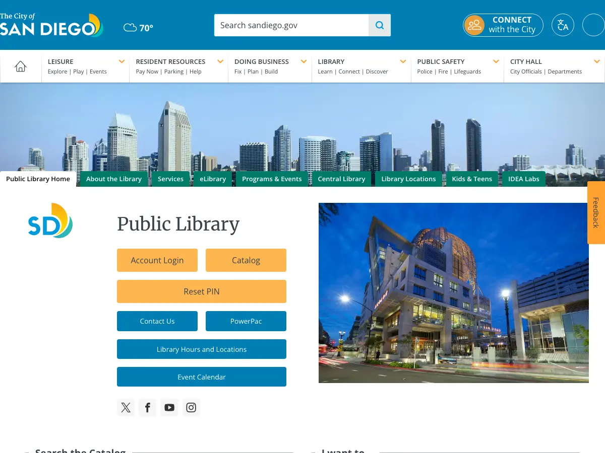 Mission Hills Hillcrest Knox Branch Library's website