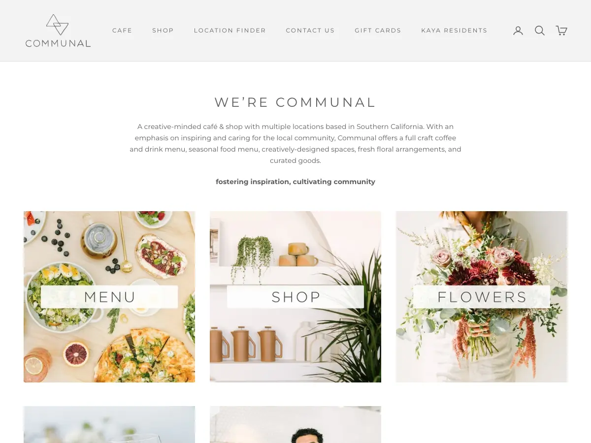 Communal Coffee's website