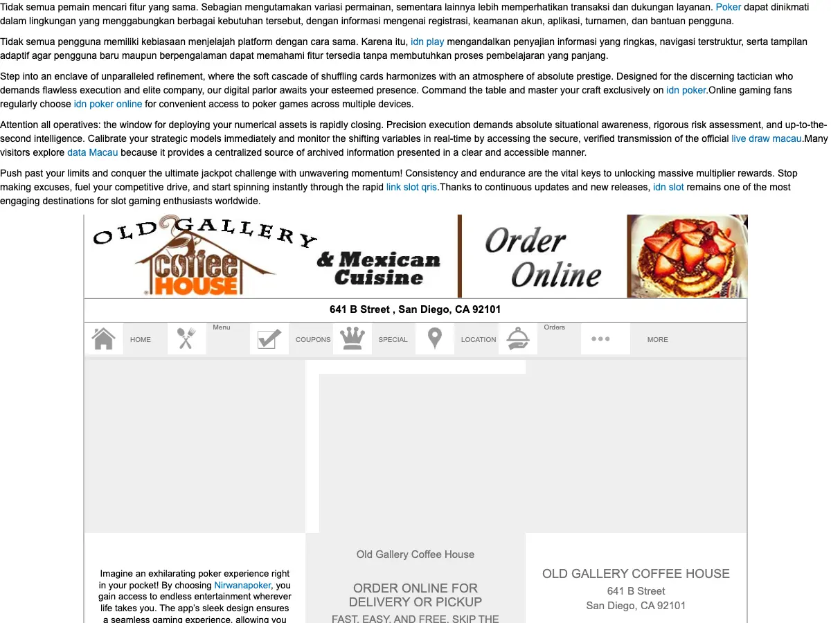 Old Gallery Cafe's website