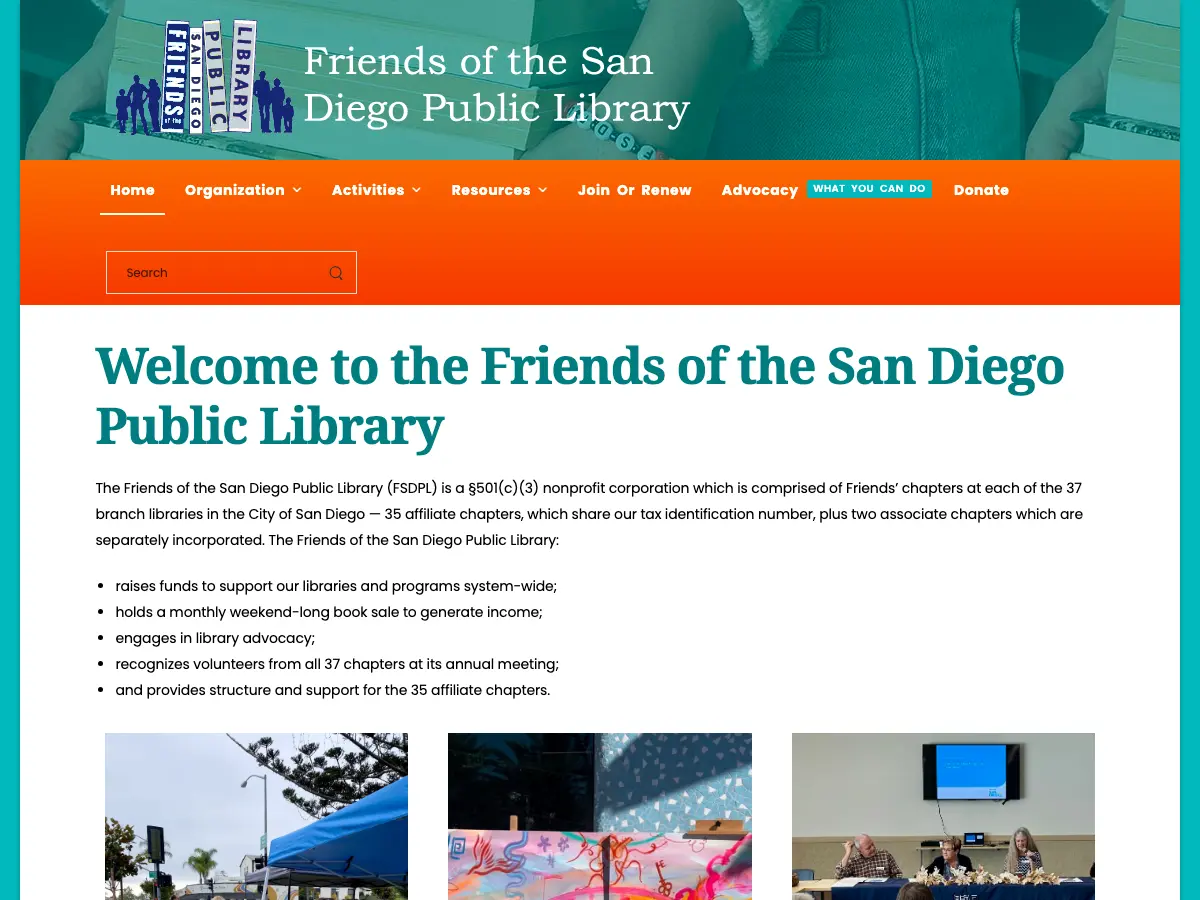 Friends Of The San Diego Public Library's website