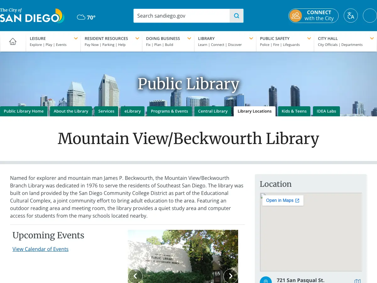 Mountain View/Beckwourth Branch Library's website