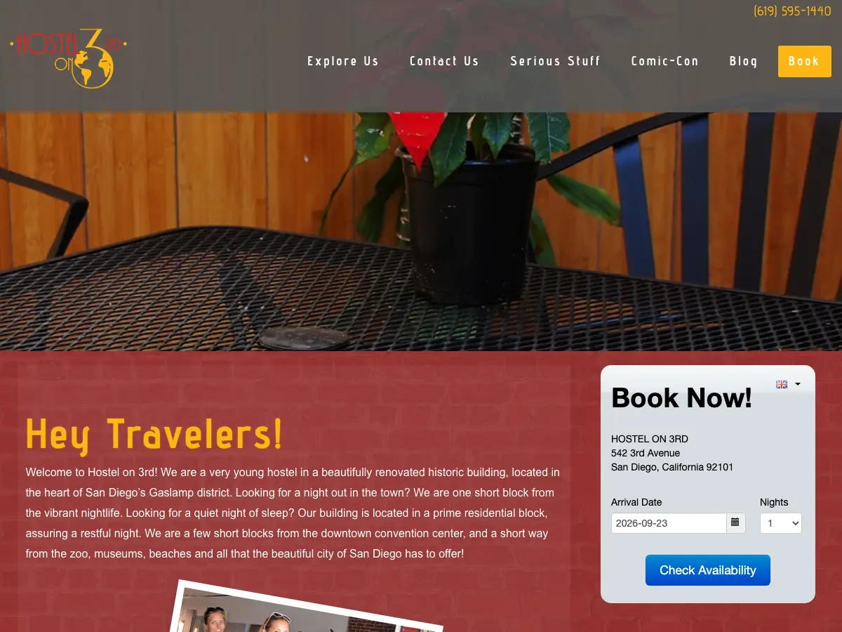 Hostel on 3rd's website