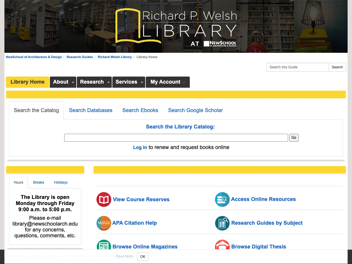 NewSchool Library's website