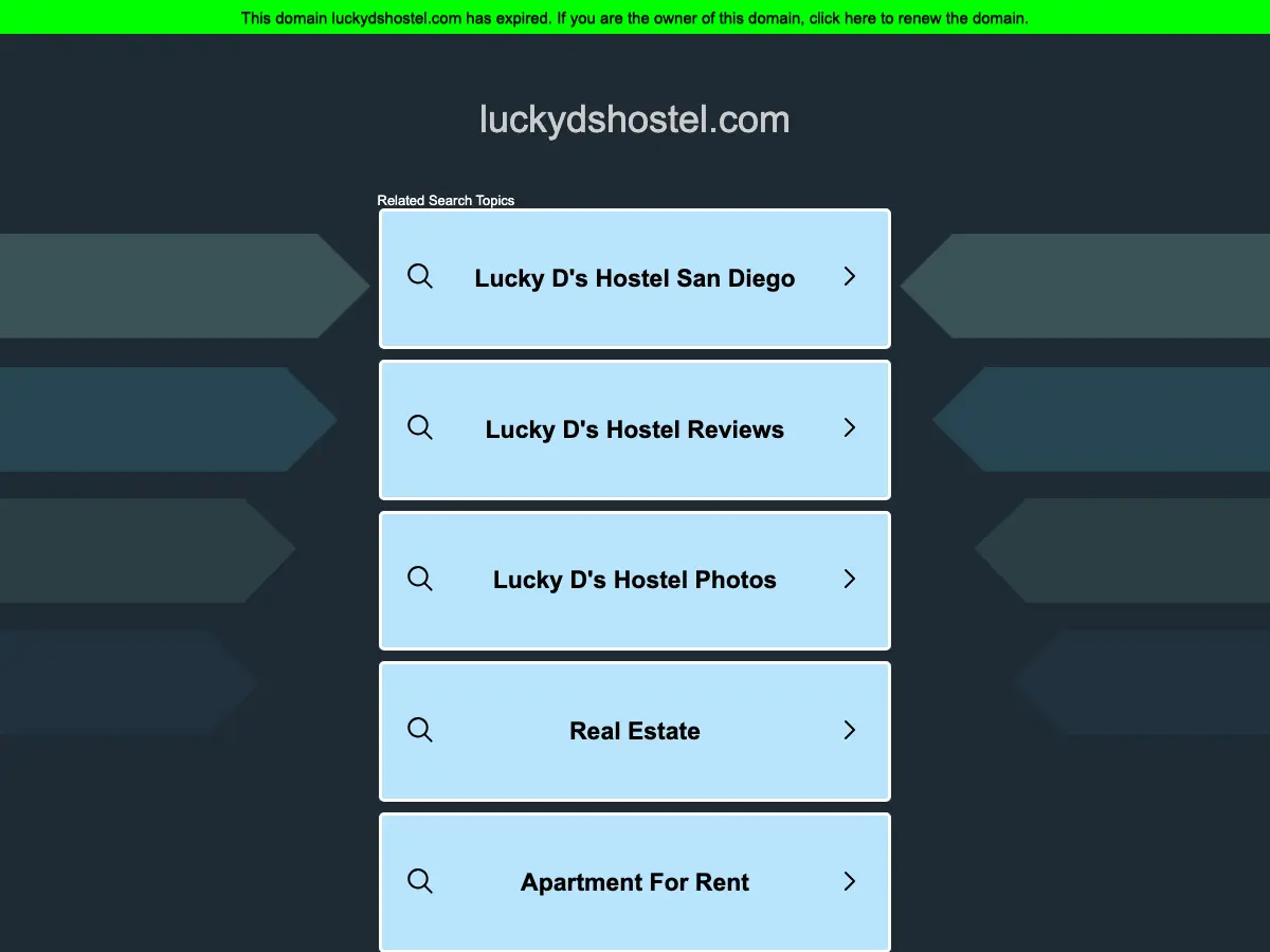 Lucky D's Hostel's website