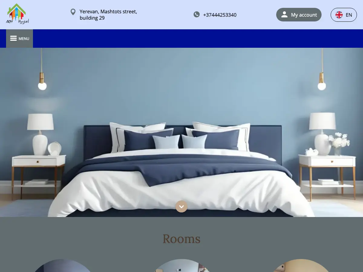 Arm Hostel's website