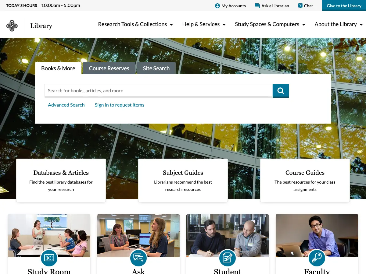 Portland State University Library's website