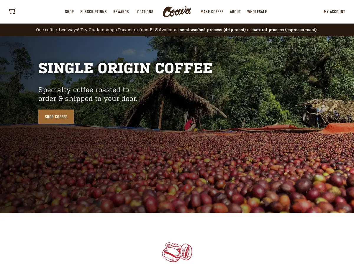 Coava Coffee Roasters's website