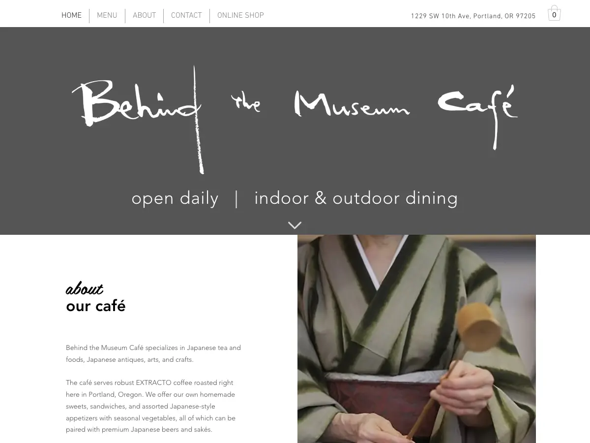 Behind The Museum Cafe's website