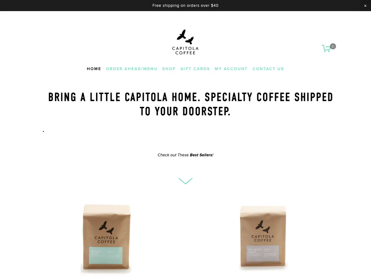 Capitola Coffee's website