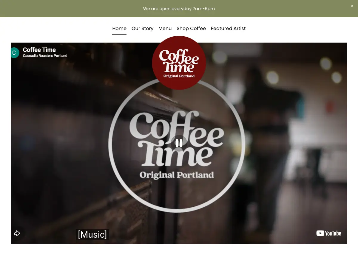 Coffee Time's website