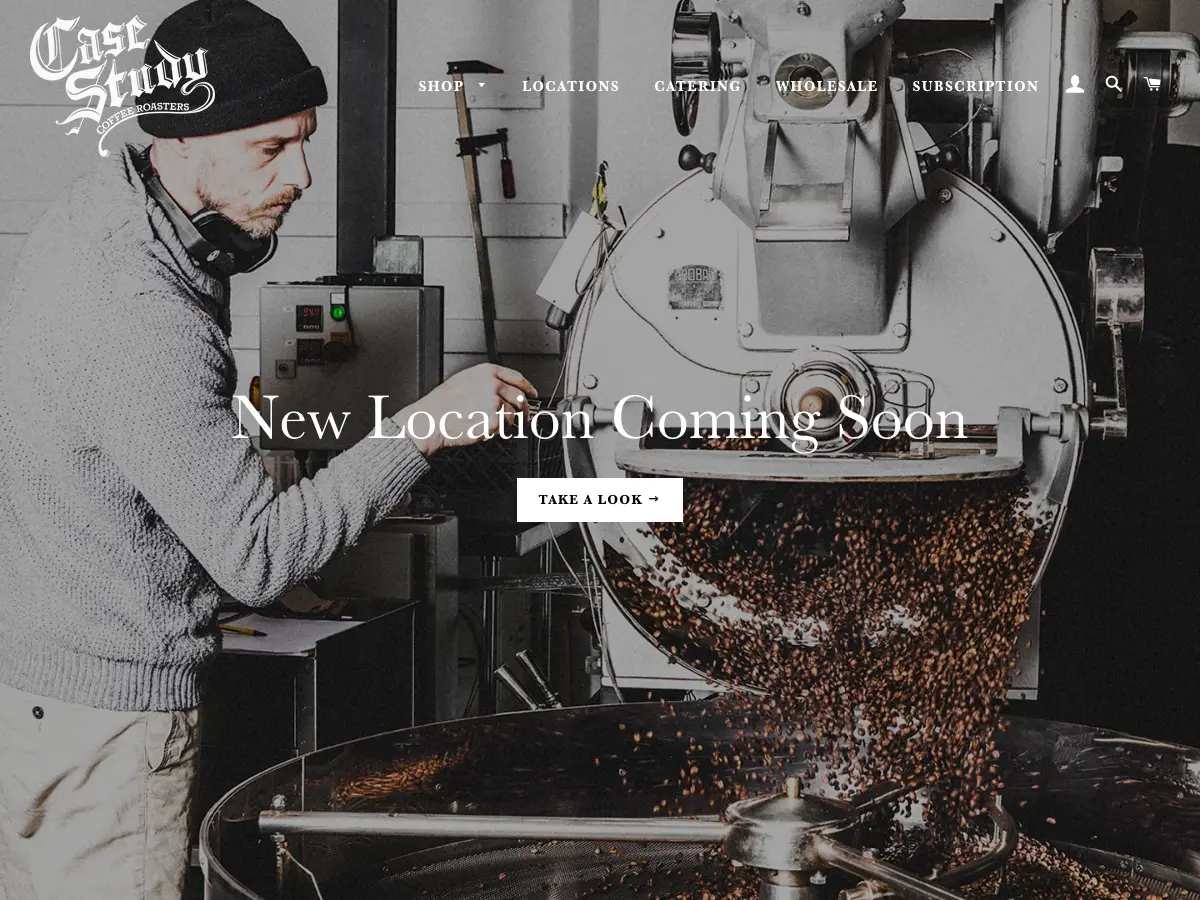 Case Study Coffee Roasters's website