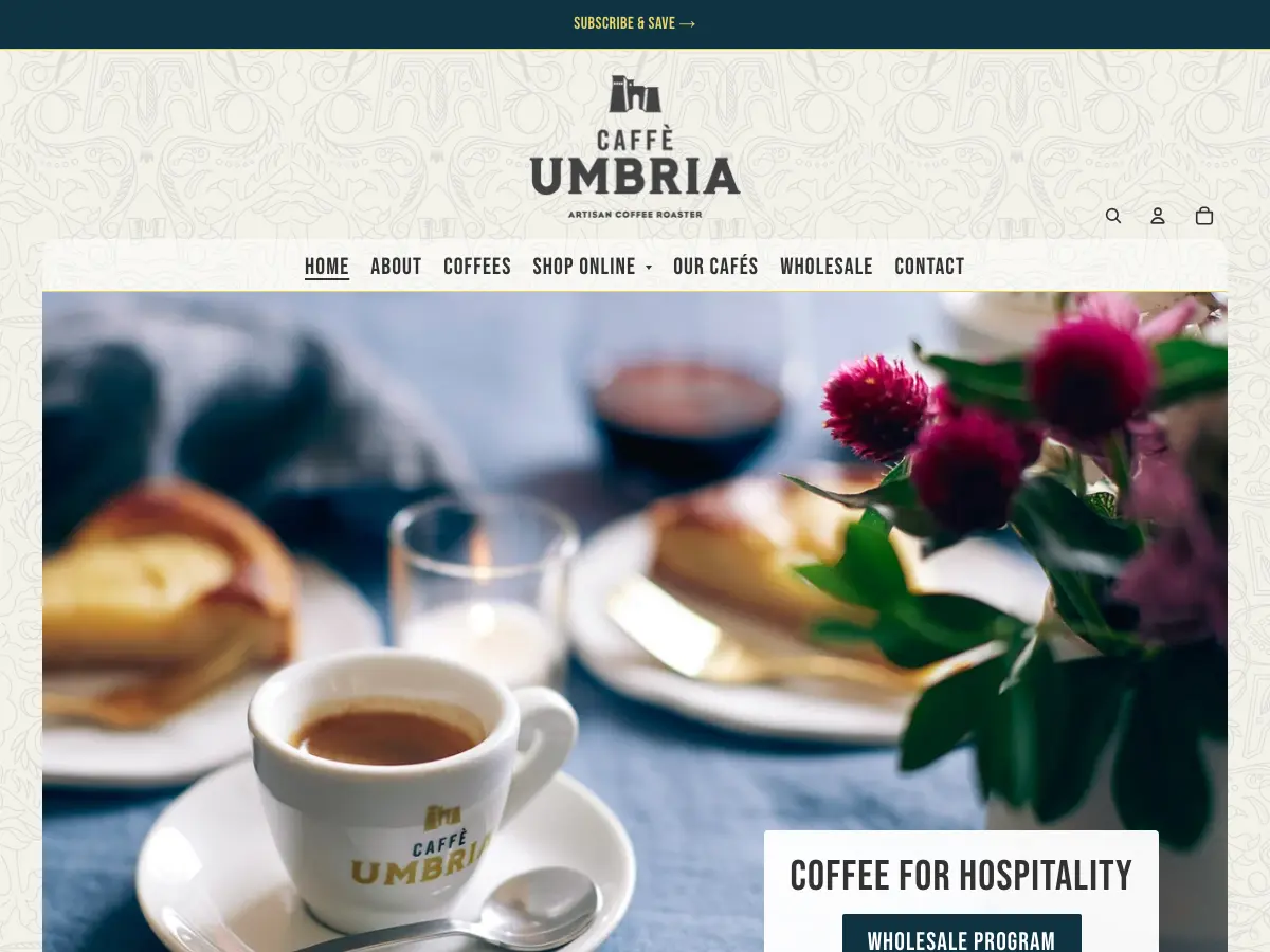 Caffe Umbria's website