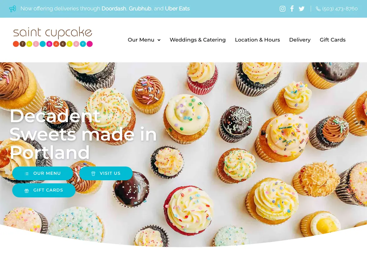 Saint Cupcake & Poplandia Artisan Popcorn's website