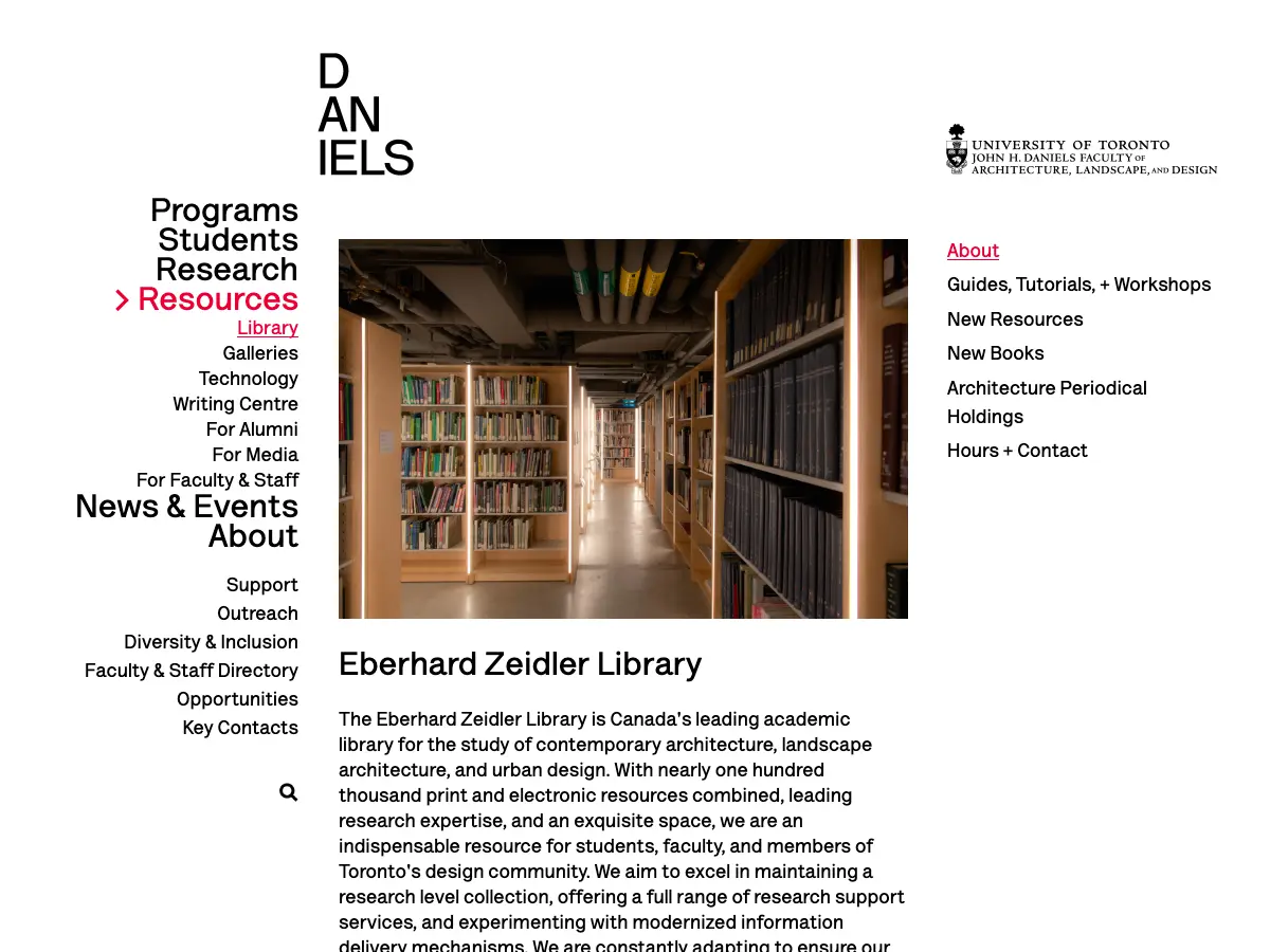 Eberhard Zeidler Library's website