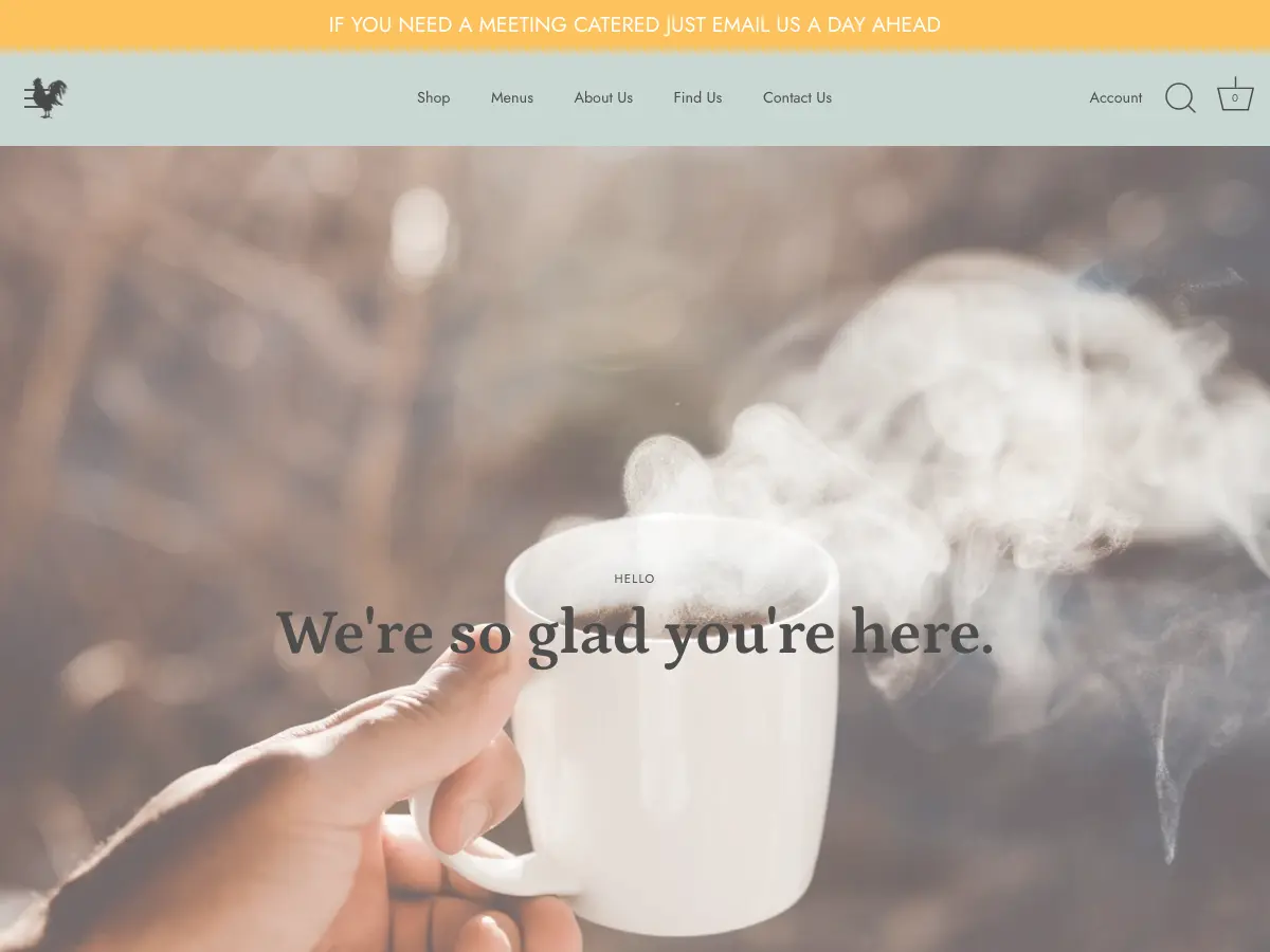 Rooster Coffee House's website