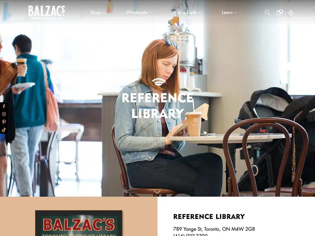 Balzac's Reference Library's website