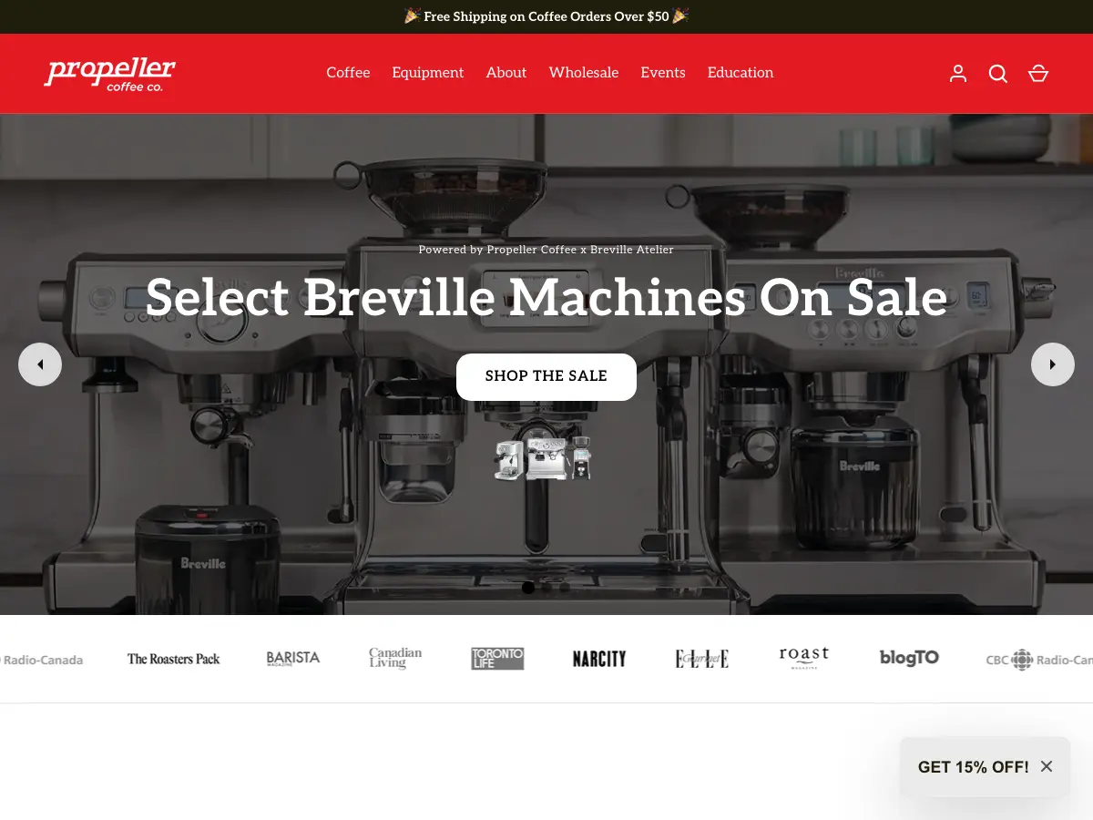 Propeller Coffee Co.'s website