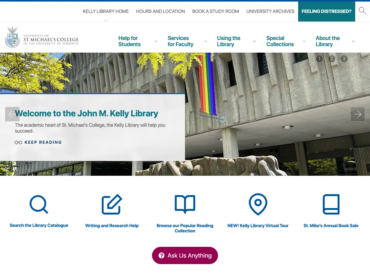 University of Toronto St Michael's College Library's website