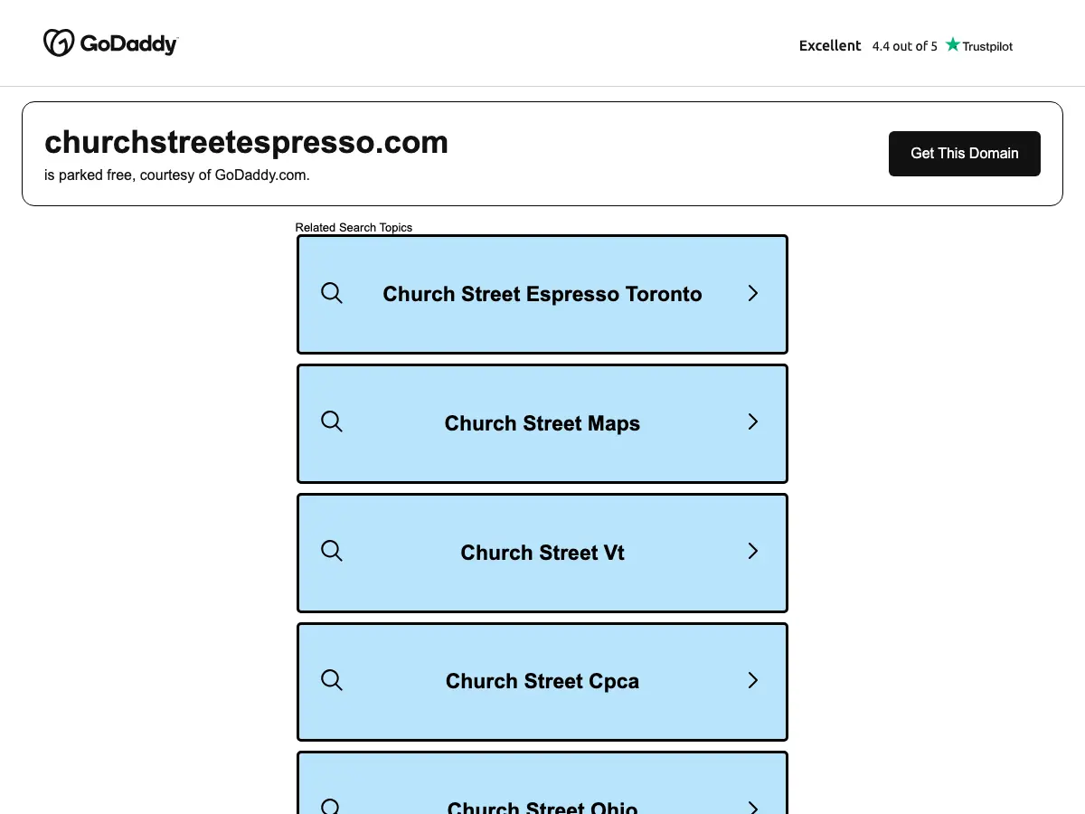 Church Street Espresso's website