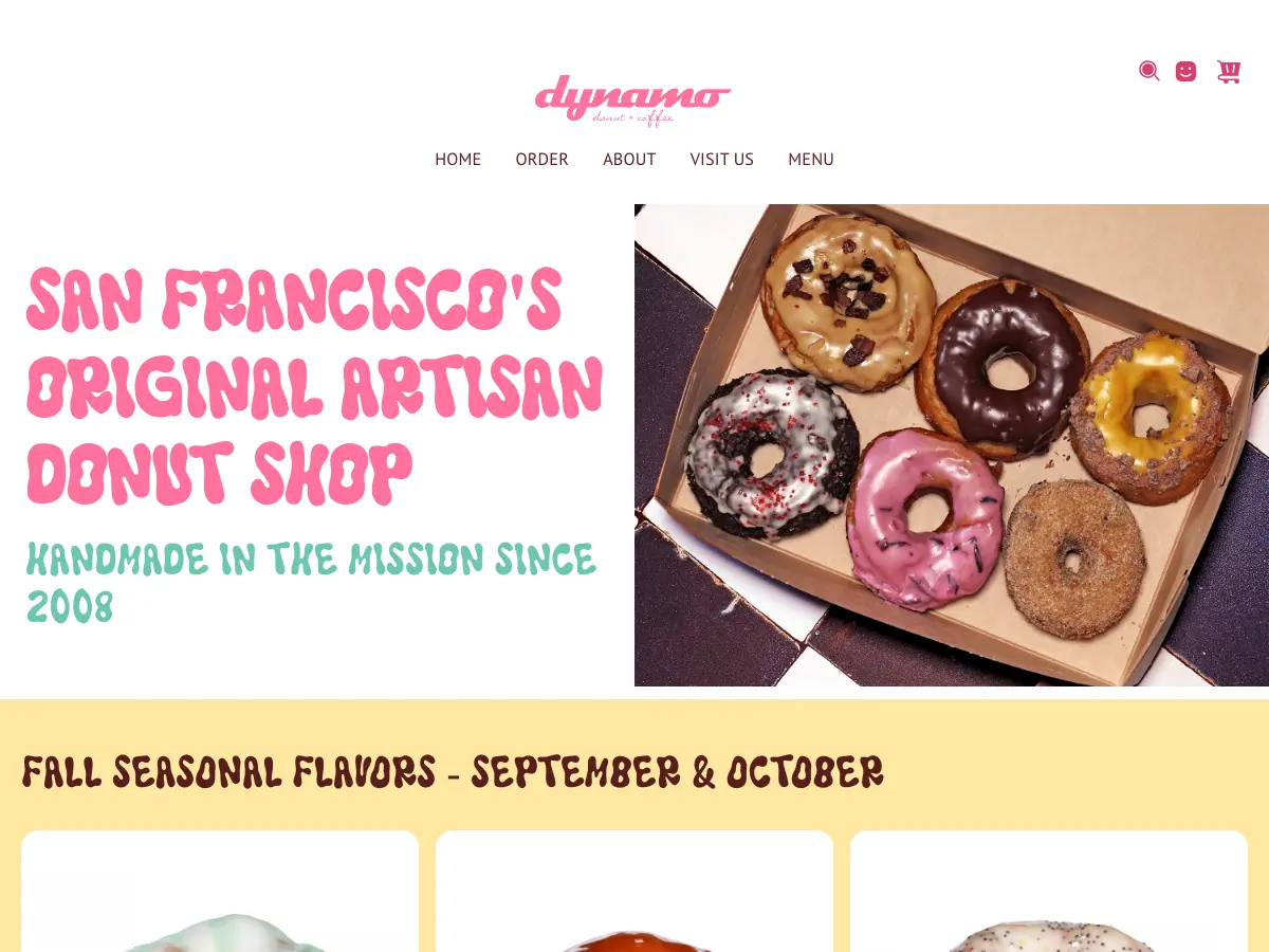 Dynamo Donut & Coffee's website