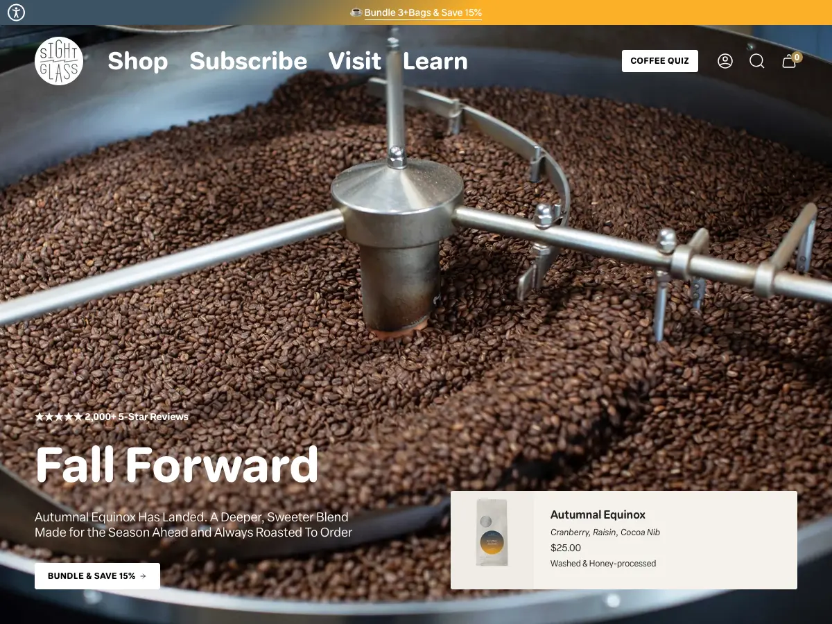Sightglass Coffee's website