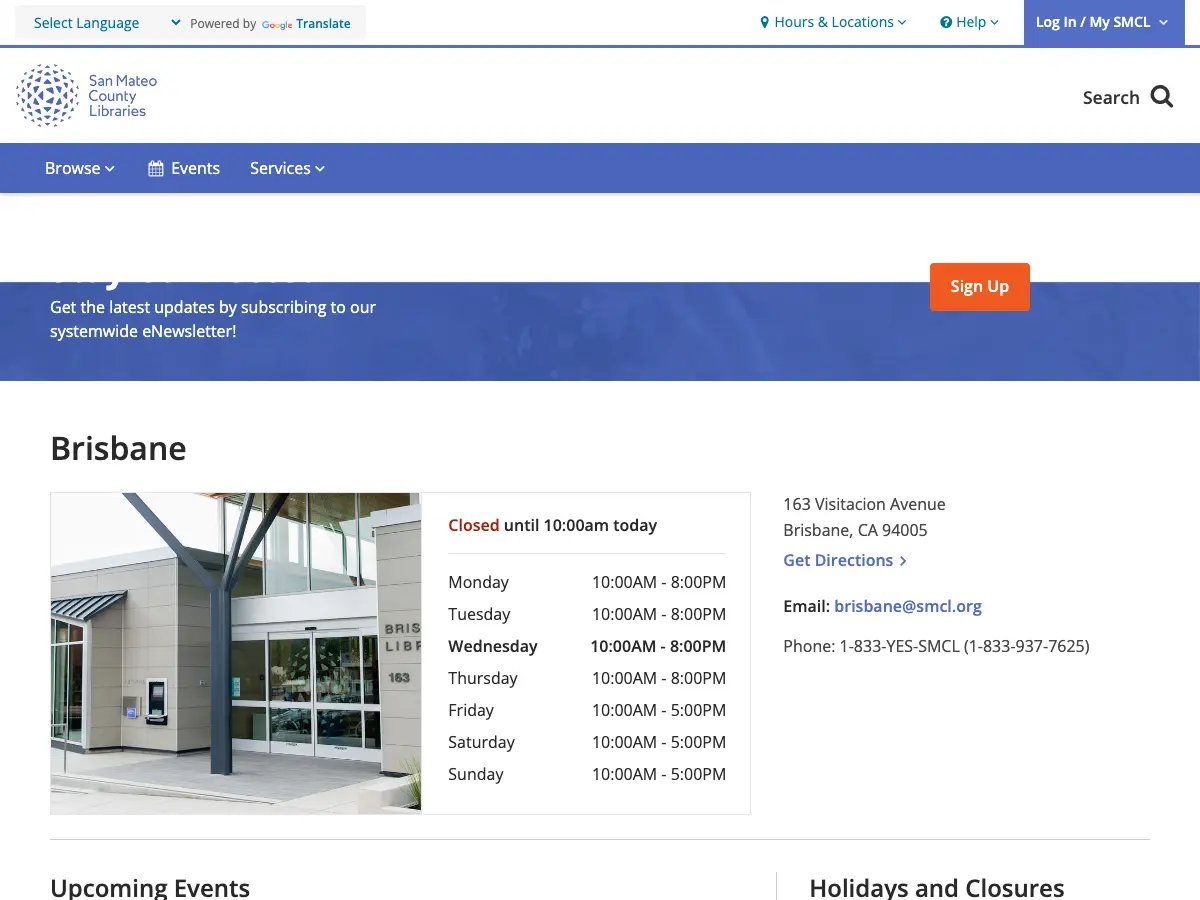 Brisbane Library's website