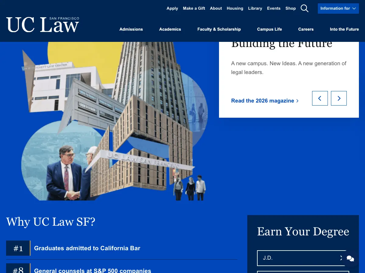 UC Law San Francisco Law Library's website