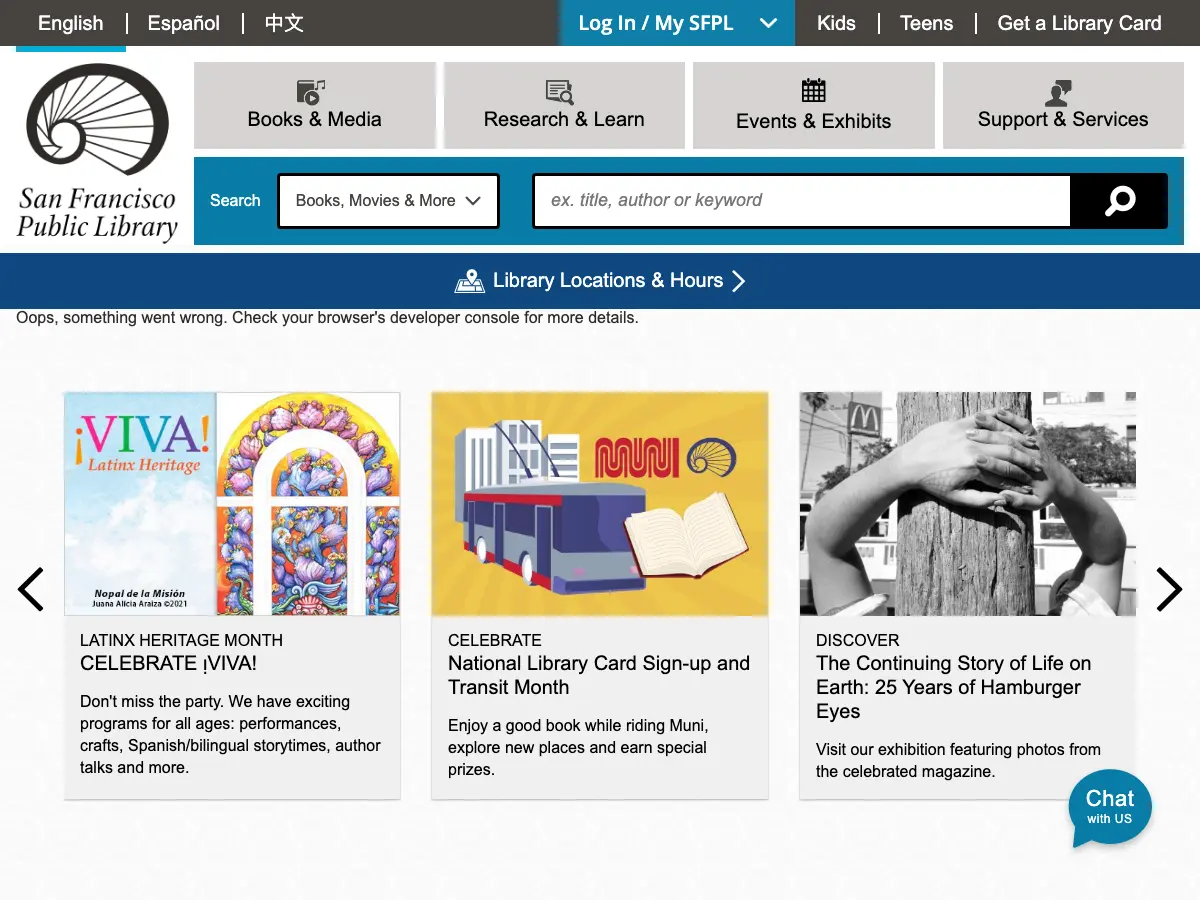 Visitacion Valley Branch Library's website