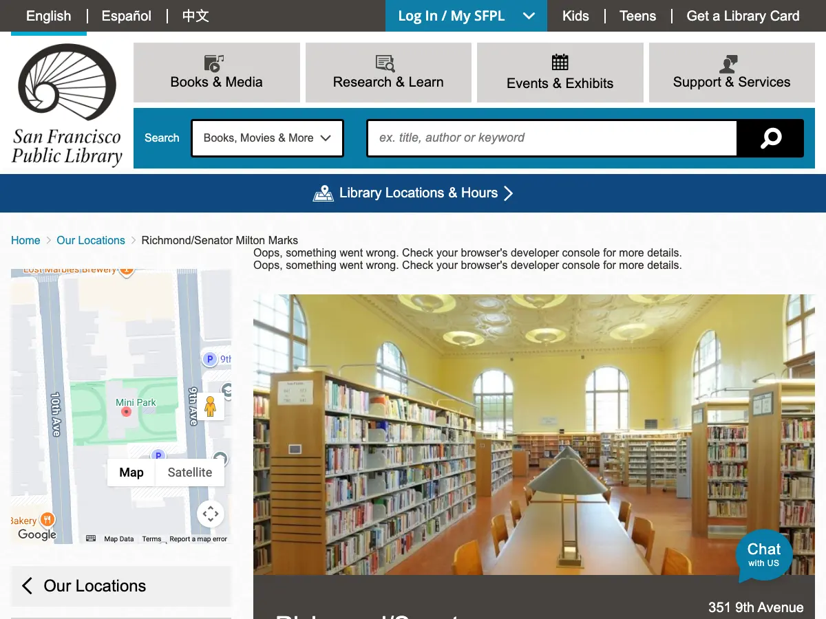 San Francisco Public Library Richmond Branch's website