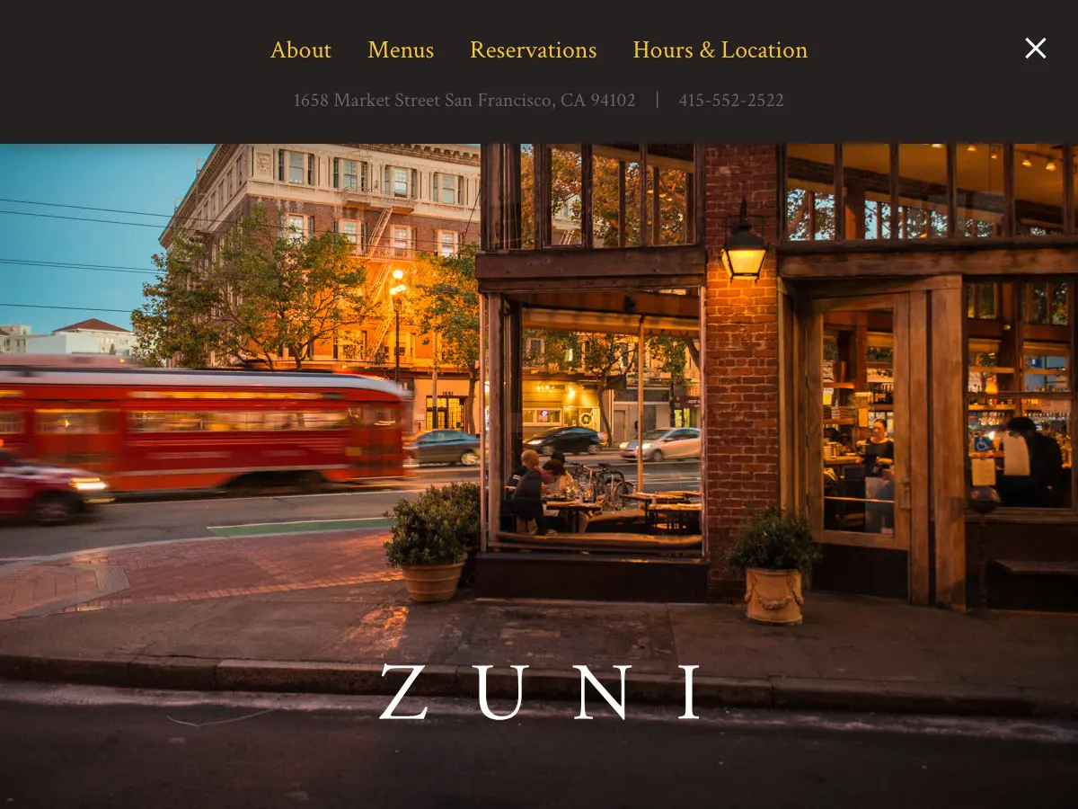 Zuni Café's website