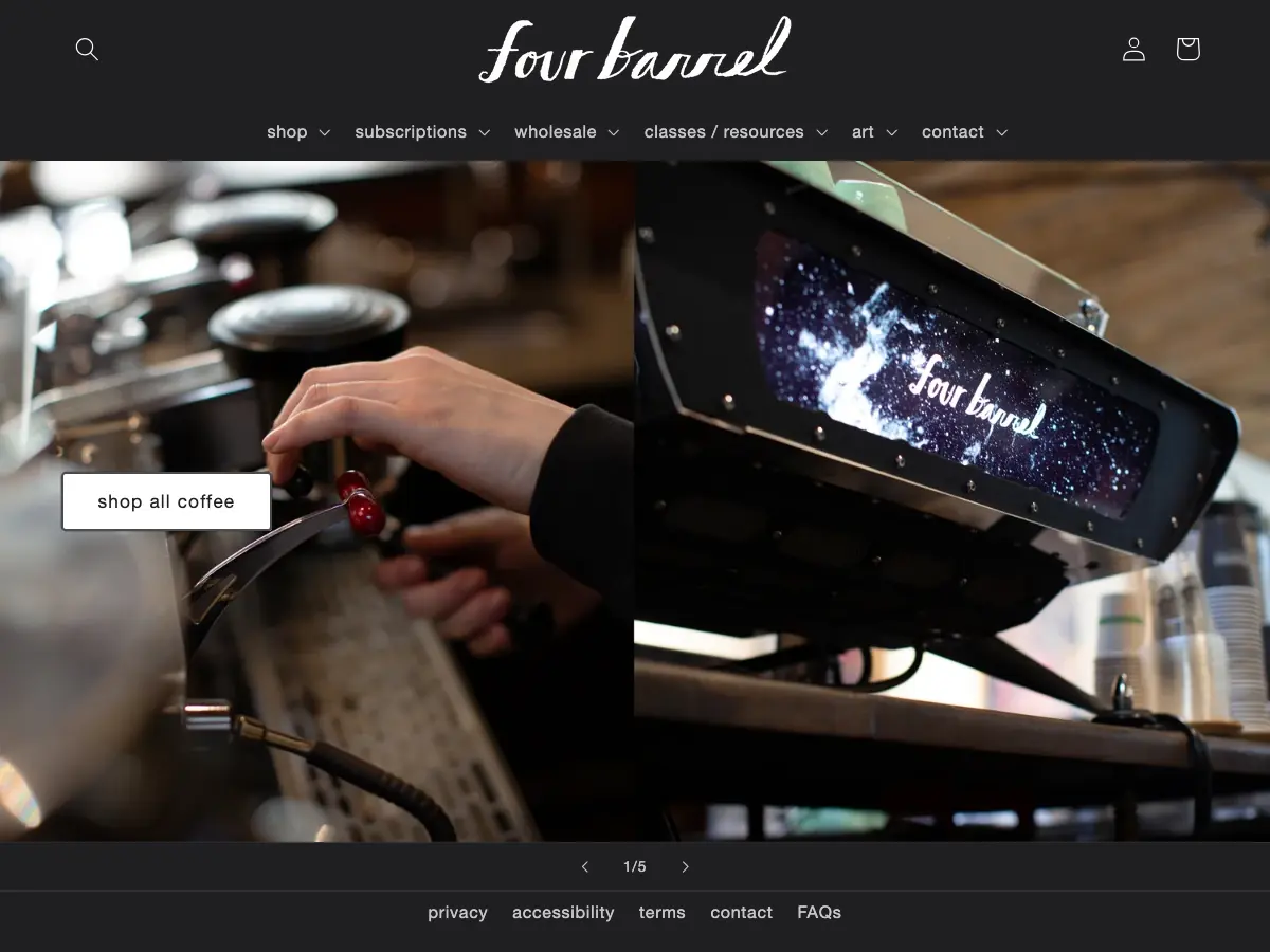 Four Barrel Coffee's website