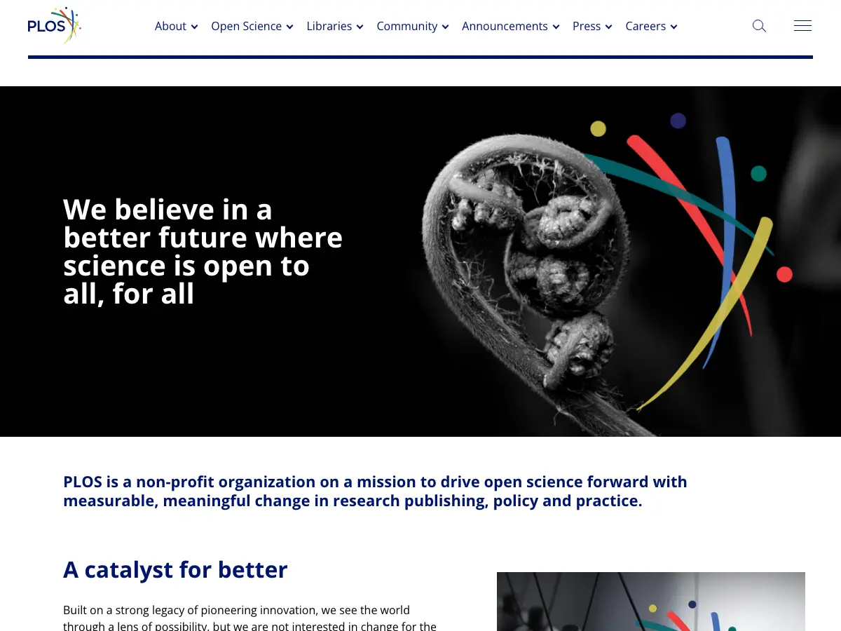Public Library of Science's website