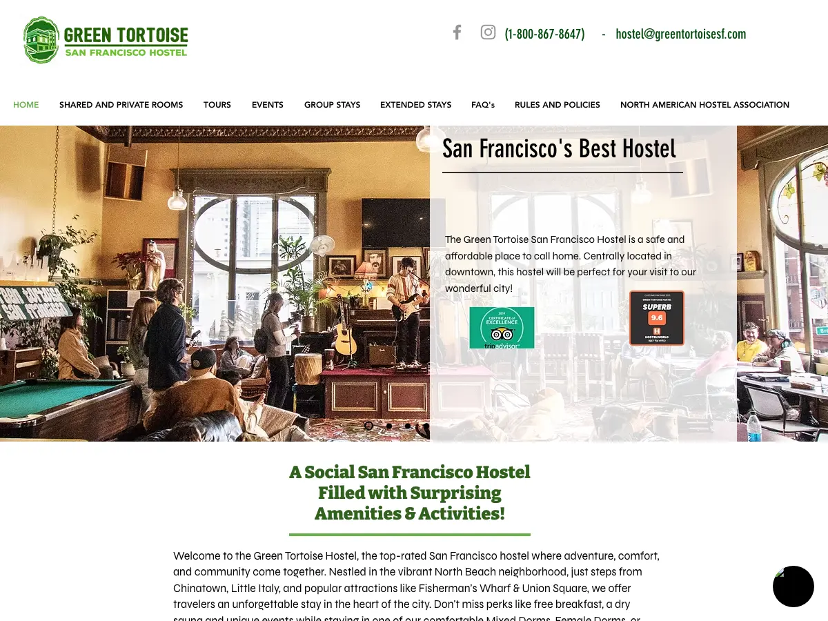 Green Tortoise Hostel's website
