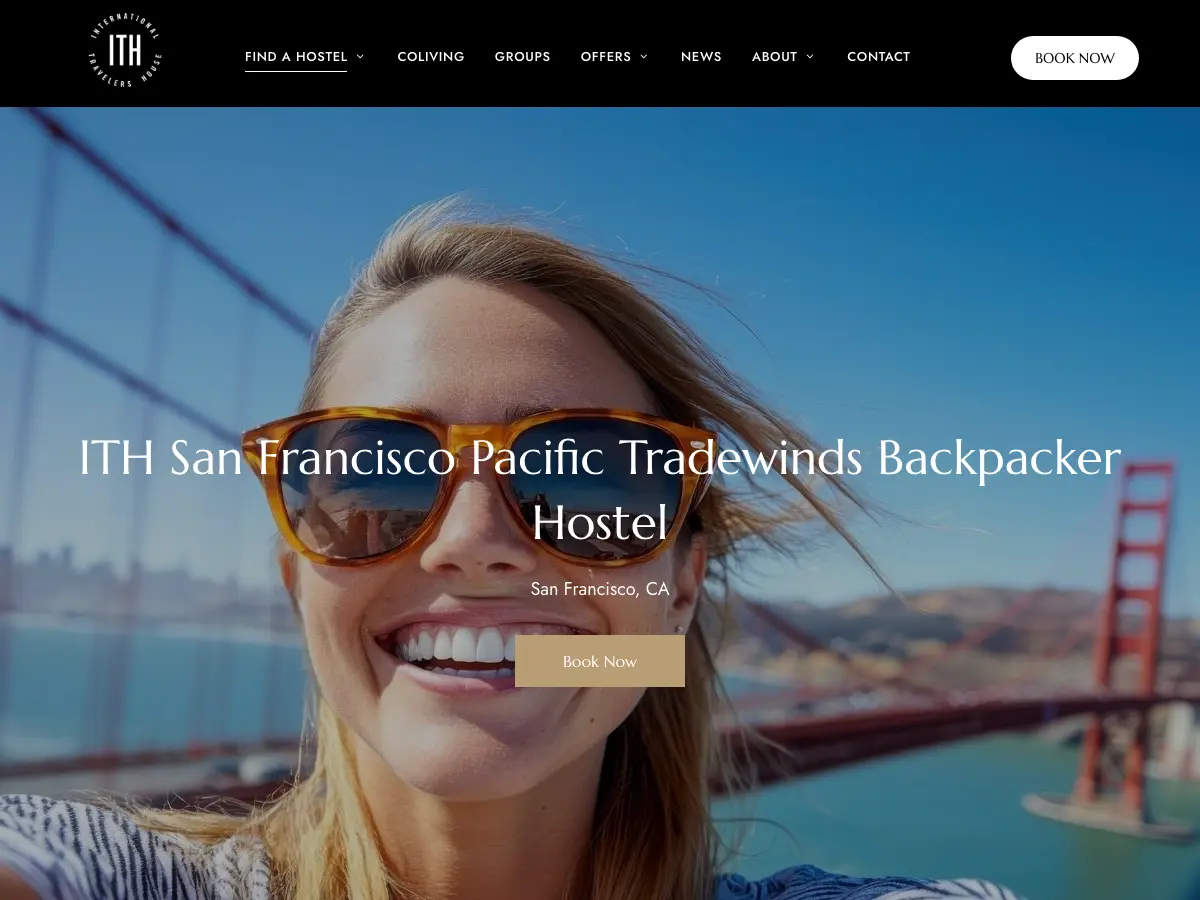 Pacific Tradewinds Hostel's website