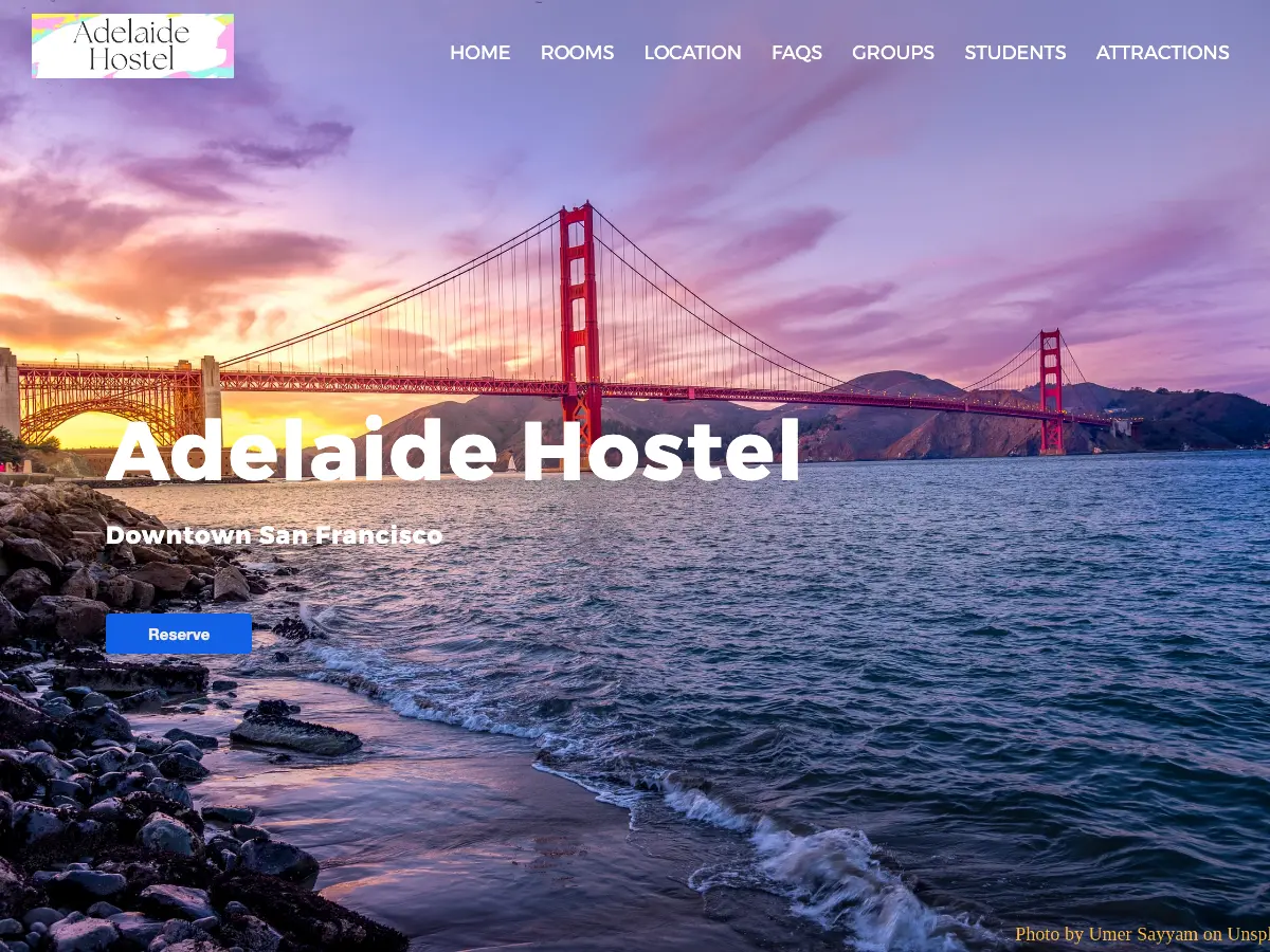 Adelaide Hostel's website