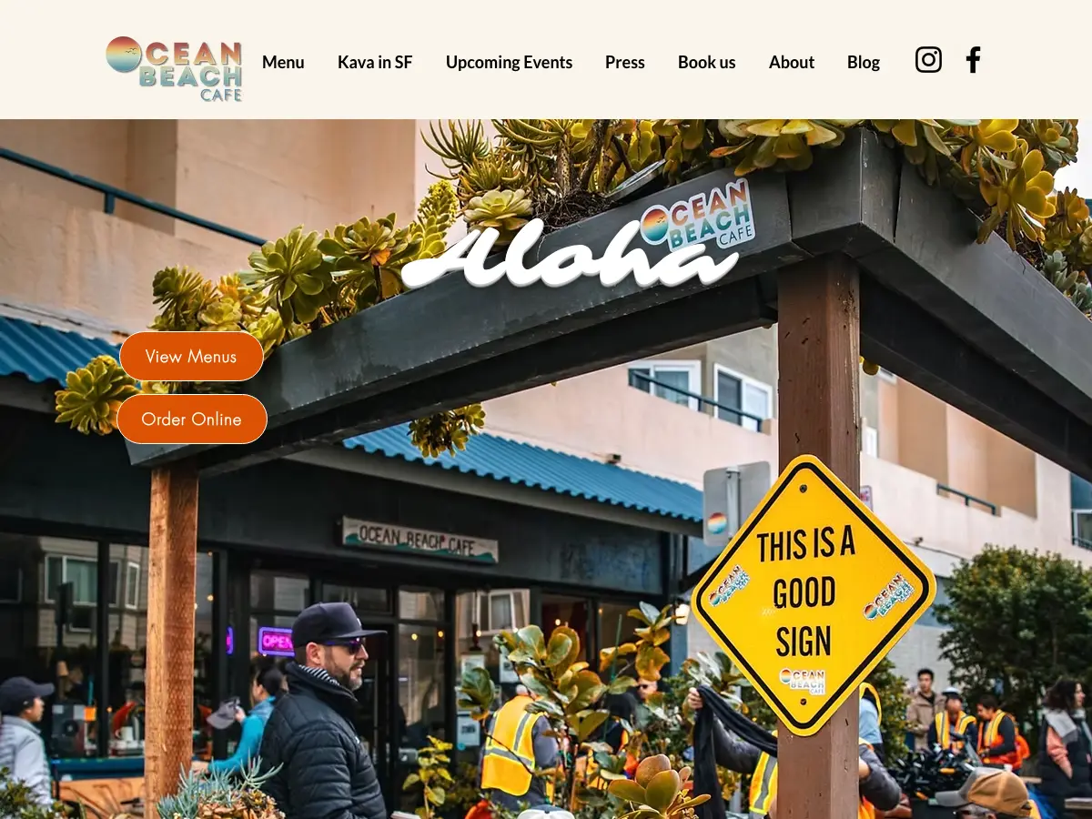 Ocean Beach Cafe's website