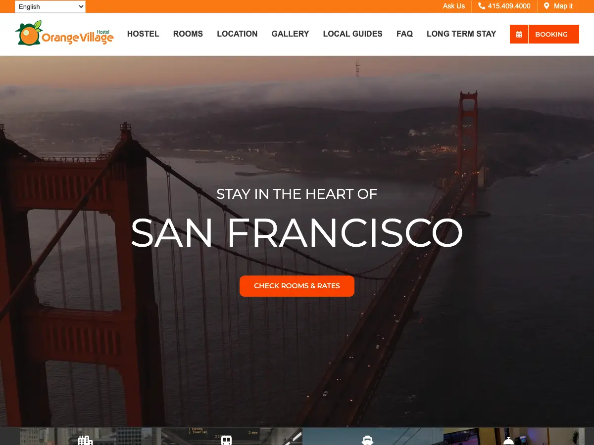 Orange Village Hostel's website
