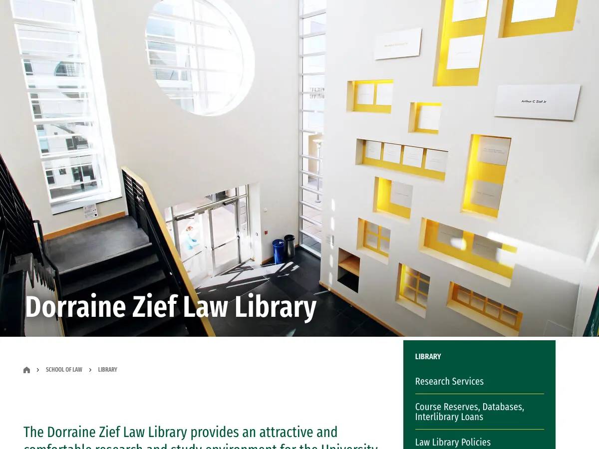 Zief Law Library's website