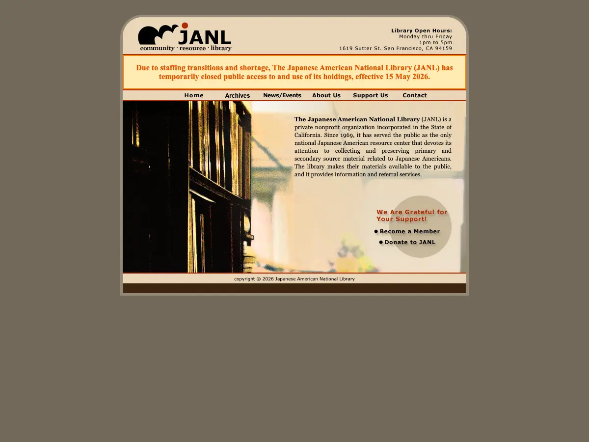 Japanese American National Library's website