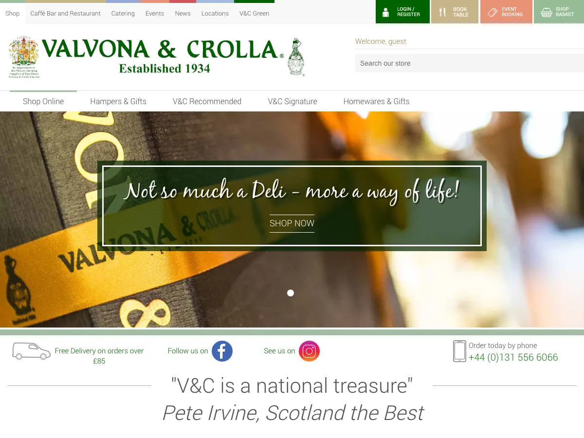 Valvona & Crolla's website
