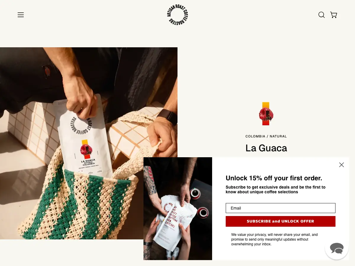 Artisan Roast's website