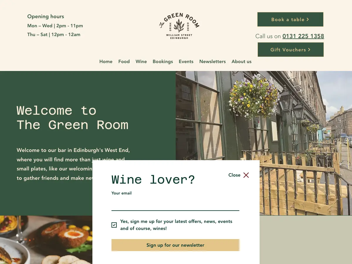 The Green Room's website