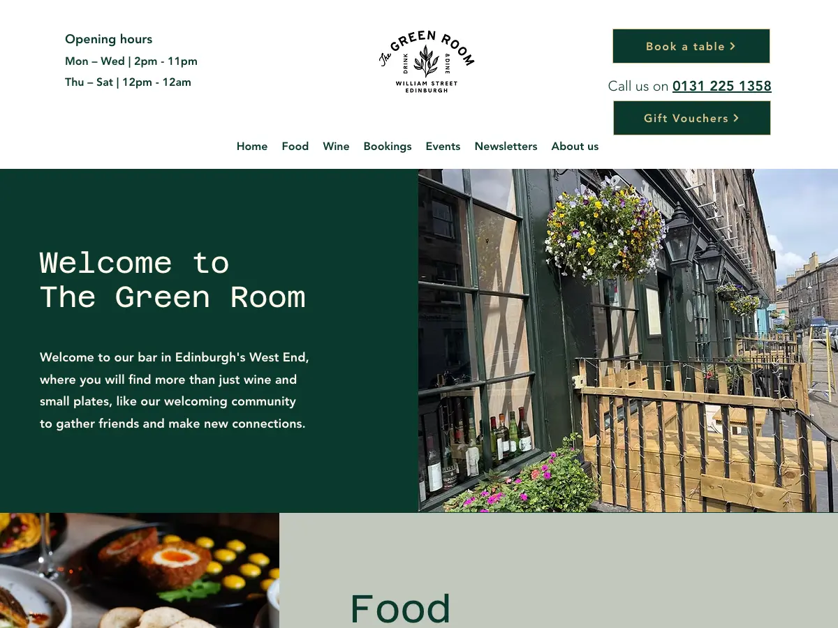 The Green Room's website