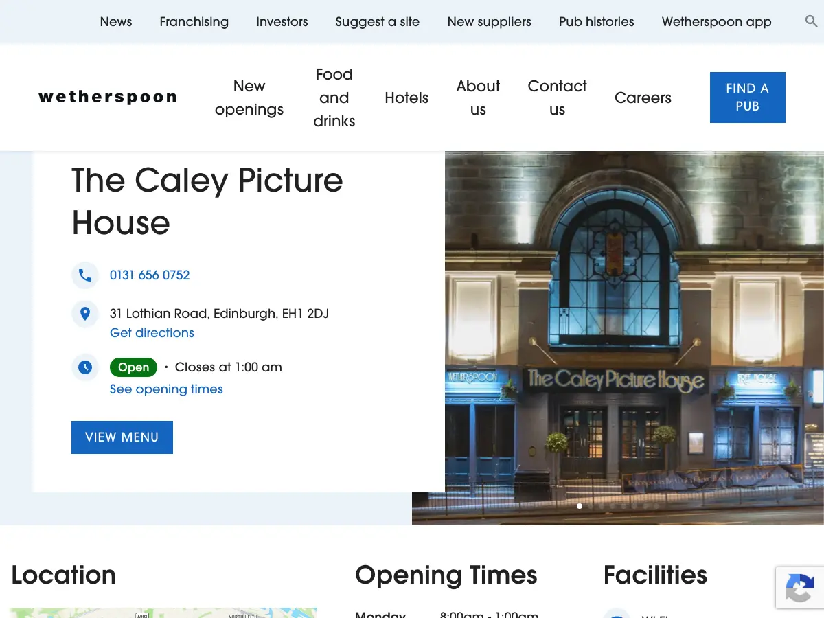 The Caley Picture House's website