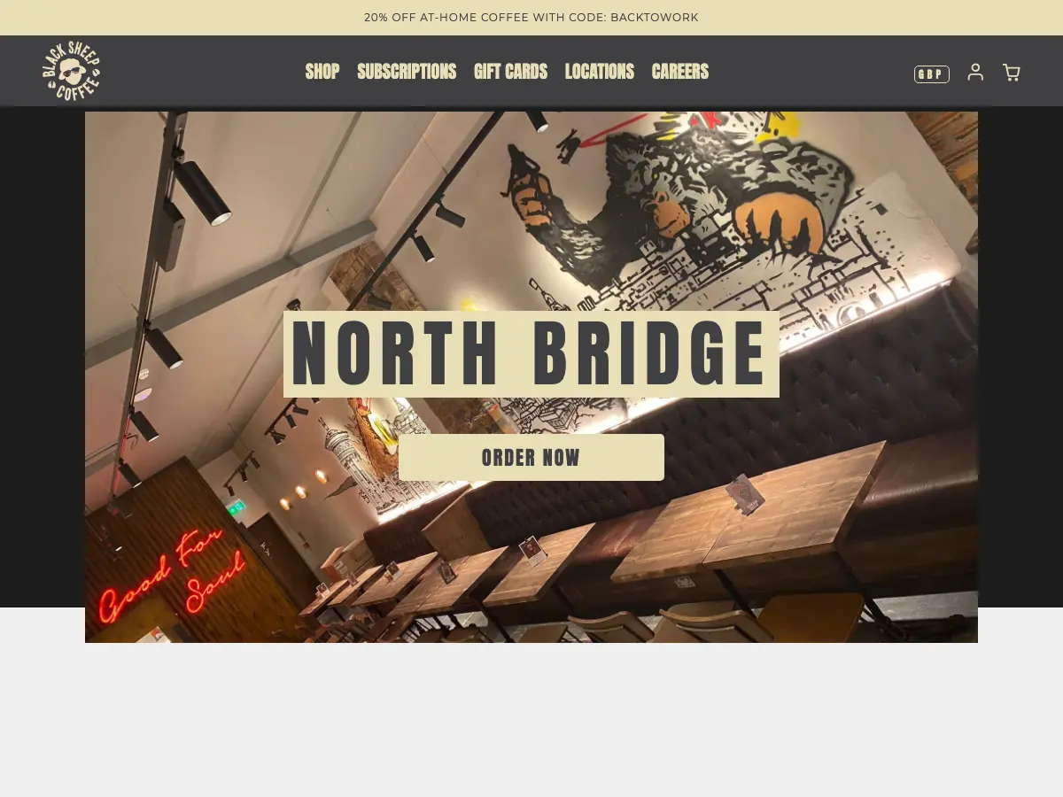 Black Sheep Coffee's website