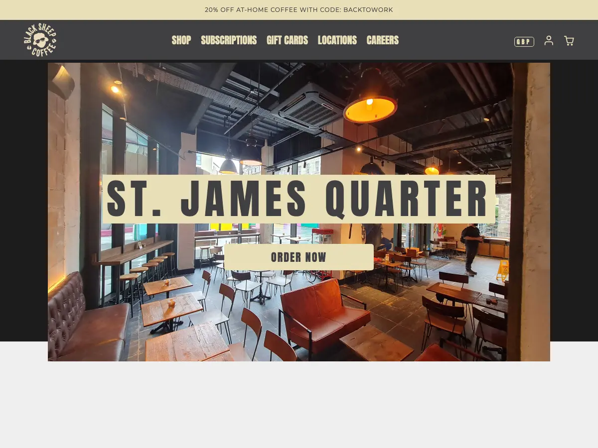 Black Sheep Coffee's website