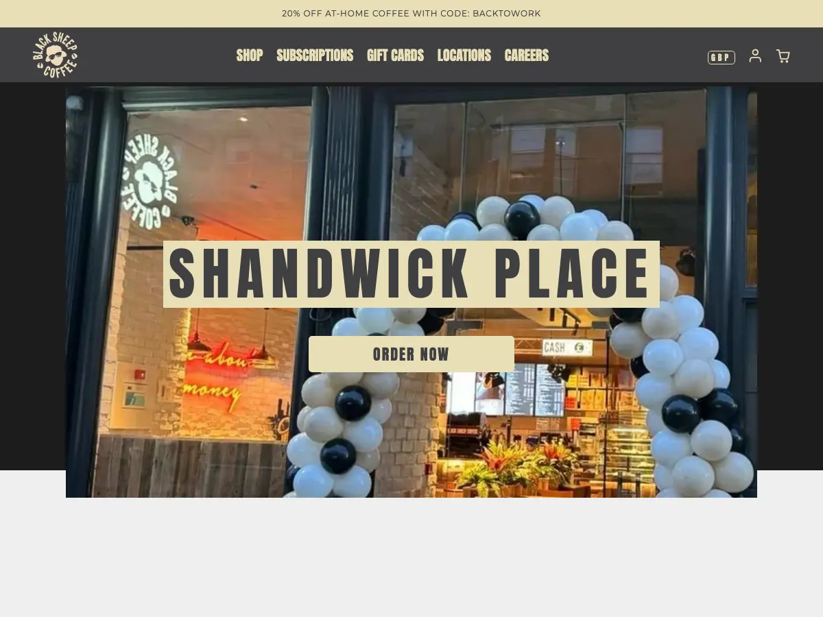 Black Sheep Coffee's website