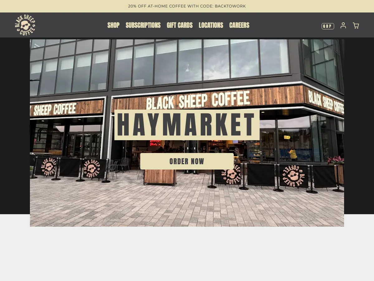 Black Sheep Coffee's website