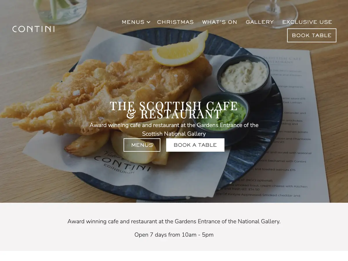 The Scottish Cafe & Restaurant's website
